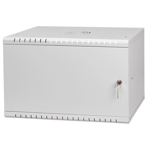 Komutācijas skapis 19" 6U, 350mm, metāla durvis, pelēks