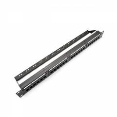 Patch panelis Cat5e UTP 24-Port RJ-45 19" 1U melns