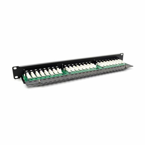 Patch panelis Cat6 UTP 24-Port RJ-45 19"1U ar plauktu