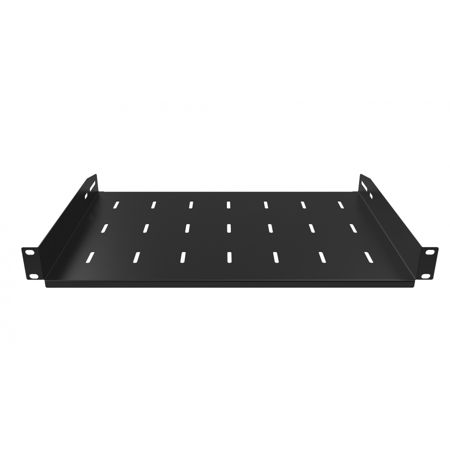Komutācijas skapja plaukts 19" 1U, 300mm, melns