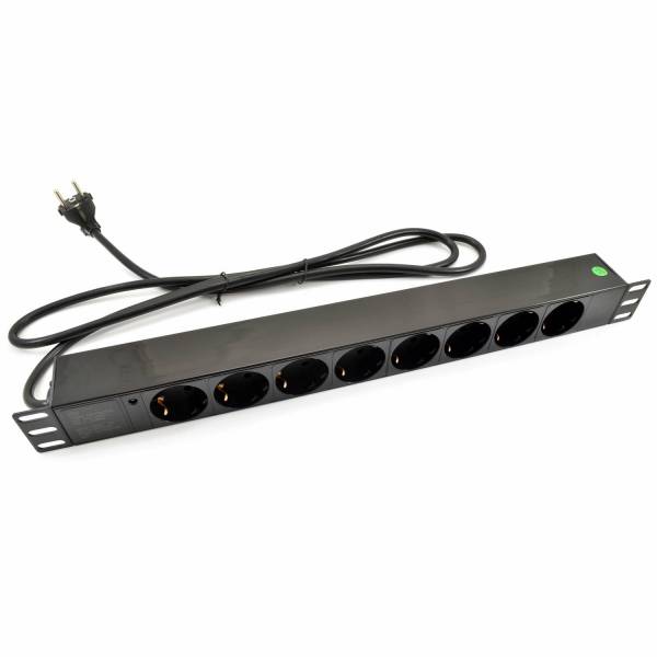 SHUCKO PDU 19" 1U 8 portu (EU) panelis ar EU spraudni