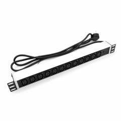 19" PDU sadales panelis ar 12 portiem (C13), EU spraudnis