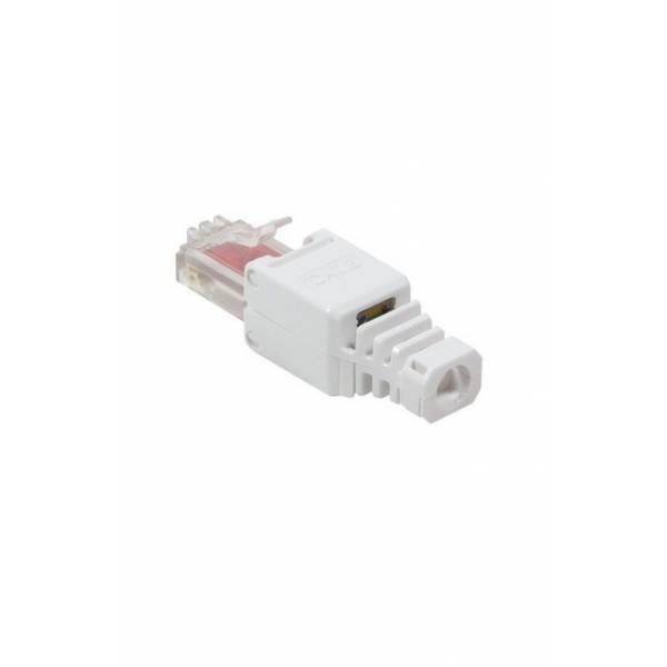 RJ45 pašiespīlēšanas spraudnis Cat6, balts