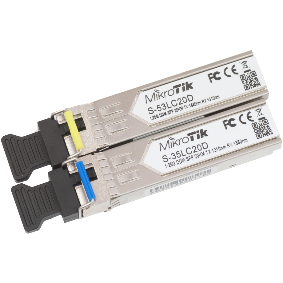 MikroTik 1.25G Divvirzienu vienmodu modulis 20km, pāris