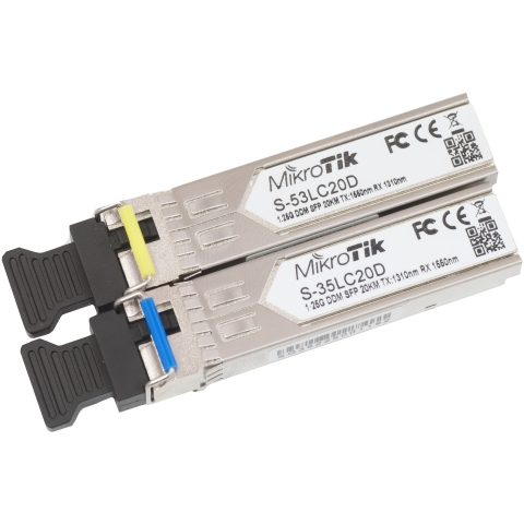 MikroTik 1.25G Divvirzienu vienmodu modulis 20km, pāris