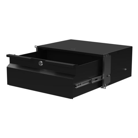Komutācijas skapja atvilktne 19" 4U, 320mm, melna