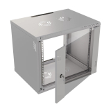 Komutācijas skapis Pro 19" 9U, 450mm, stikla durvis, pelēks