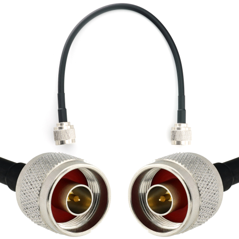 N Male / N Male 30cm koaksiālais kabelis — HF240 (LMR240 ekvivalents)