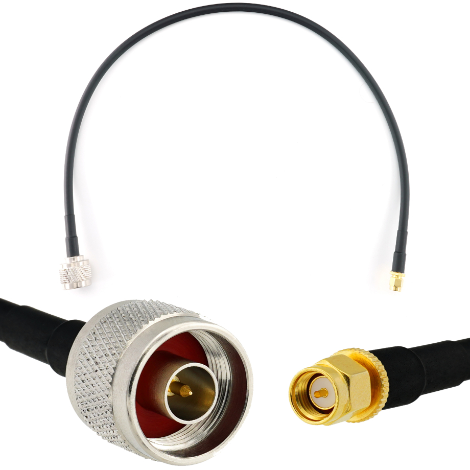 SMA Male / N Male 50cm koaksiālais kabelis — HF240 (LMR240 ekvivalents)