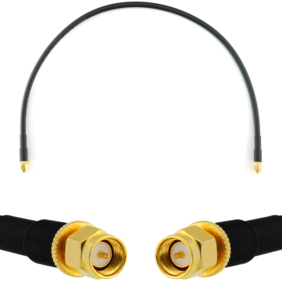 SMA Male / SMA Male 50cm koaksiālais kabelis — HF240 (LMR240 ekvivalents)