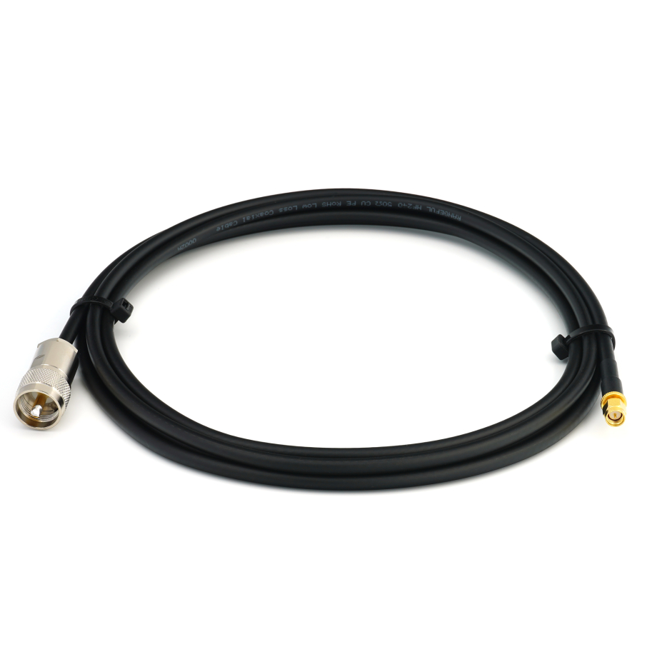 SMA Male / PL259 1m UHF elastīgs koaksiālais kabelis CB radio — HF240 (LMR240 ekvivalents)