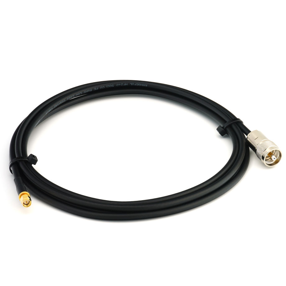 SMA Male / PL259 1m UHF elastīgs koaksiālais kabelis CB radio — HF240 (LMR240 ekvivalents)
