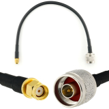RP-SMA Male / N Male 30cm koaksiālais kabelis — HF240 (LMR240 ekvivalents)