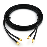 SMA Male / SMA Male 2m dubultais koaksiālais kabelis - HF240 (LMR240 ekvivalents)