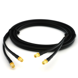 SMA Male / SMA Male 2m dubultais koaksiālais kabelis - HF240 (LMR240 ekvivalents)