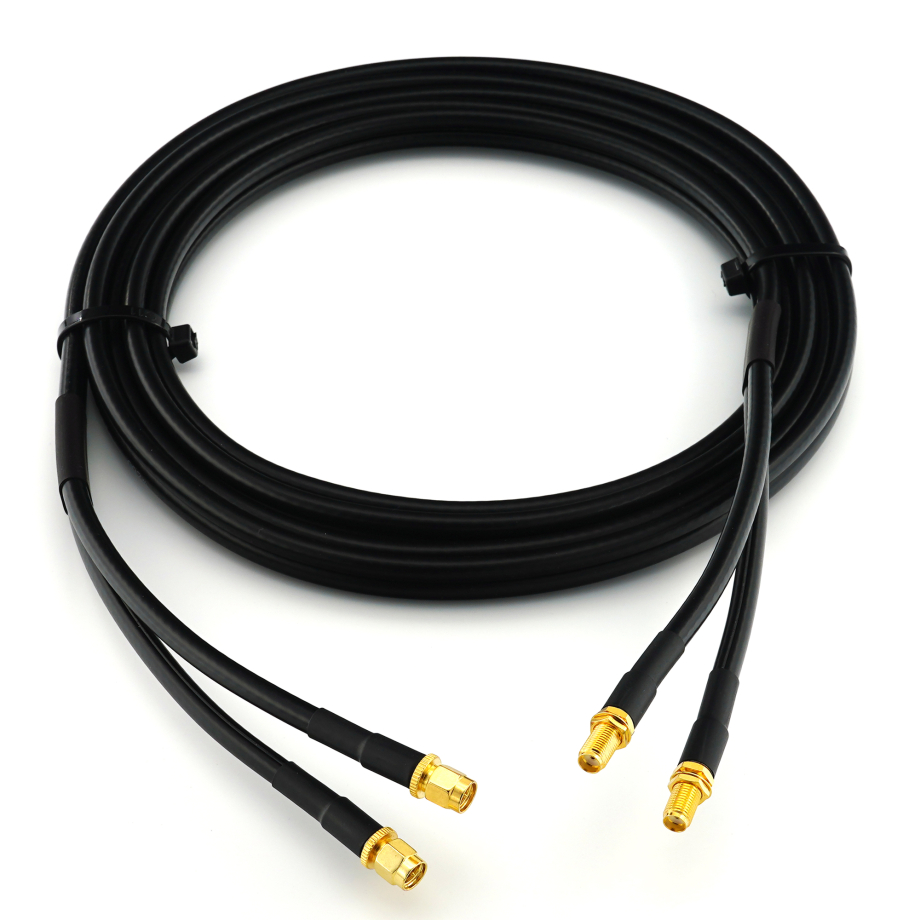 SMA Male / SMA Female 7m dubultais koaksiālais kabelis - HF240 (LMR240 ekvivalents)