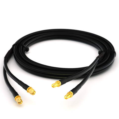 SMA Male / SMA Female 12m dubultais koaksiālais kabelis - HF240 (LMR240 ekvivalents)