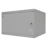 Komutācijas skapis 19" 6U, 450mm, stikla durvis, pelēks