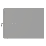 Komutācijas skapis 19" 6U, 450mm, stikla durvis, pelēks