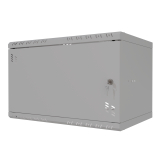 Komutācijas skapis 19" 6U, 350mm, metāla durvis, pelēks