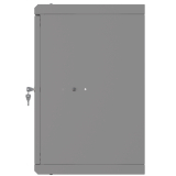 Komutācijas skapis 10" 6U, 300mm, stikla durvis, pelēks