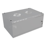 Komutācijas skapis 19" 4U, 350mm, metāla durvis, pelēks