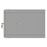 Komutācijas skapis 19" 4U, 350mm, metāla durvis, pelēks
