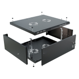 Komutācijas skapis 19" 4U, 450mm, metāla durvis, melns