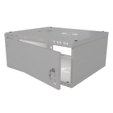 Komutācijas skapis 19" 4U, 450mm, metāla durvis, pelēks