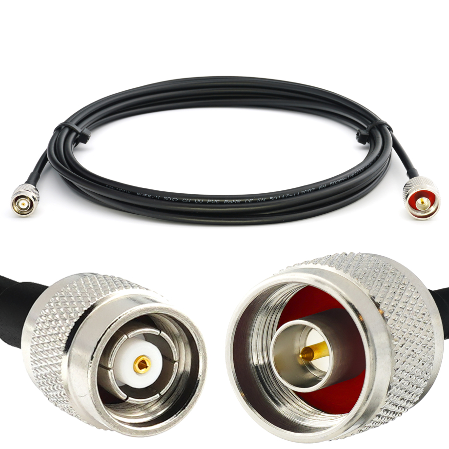 RP-TNC Male / N Male 5m RG58/U koaksiālais kabelis