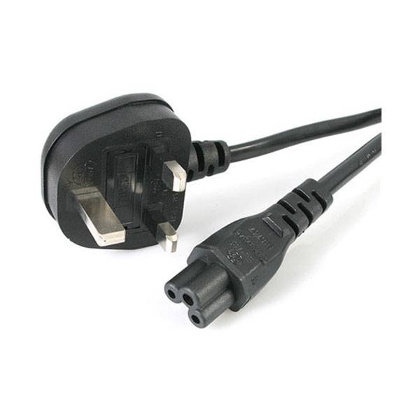 Barošanas kabelis C5 UK spraudnis, melns 65cm