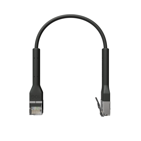 Broadbe plānais Patch kabelis 10G melns 0.1m