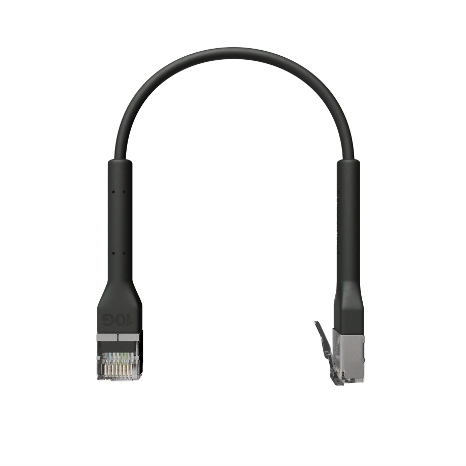 Broadbe plānais Patch kabelis 10G melns 0.1m 12 gab.