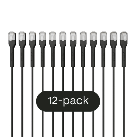 Broadbe plānais Patch kabelis 10G melns 1m 12 gab.
