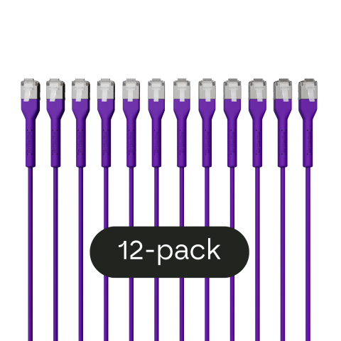 Broadbe plānais Patch kabelis 10G violets 1m 12 gab.