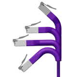 Broadbe plānais Patch kabelis 10G violets 1m 12 gab.