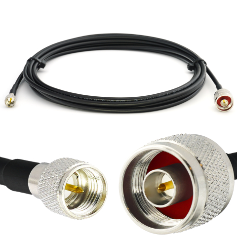 Mini UHF Male / N Male 1m RG58/U koaksiālais kabelis