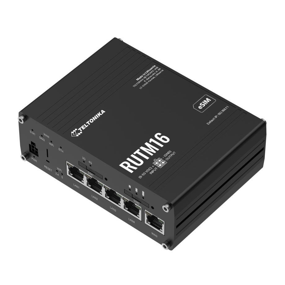 Teltonika RUTM16 LTE Cat6 maršrutētājs