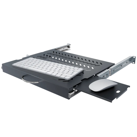Plaukts tastatūrai un pelei 19" 1U, 350mm, melns
